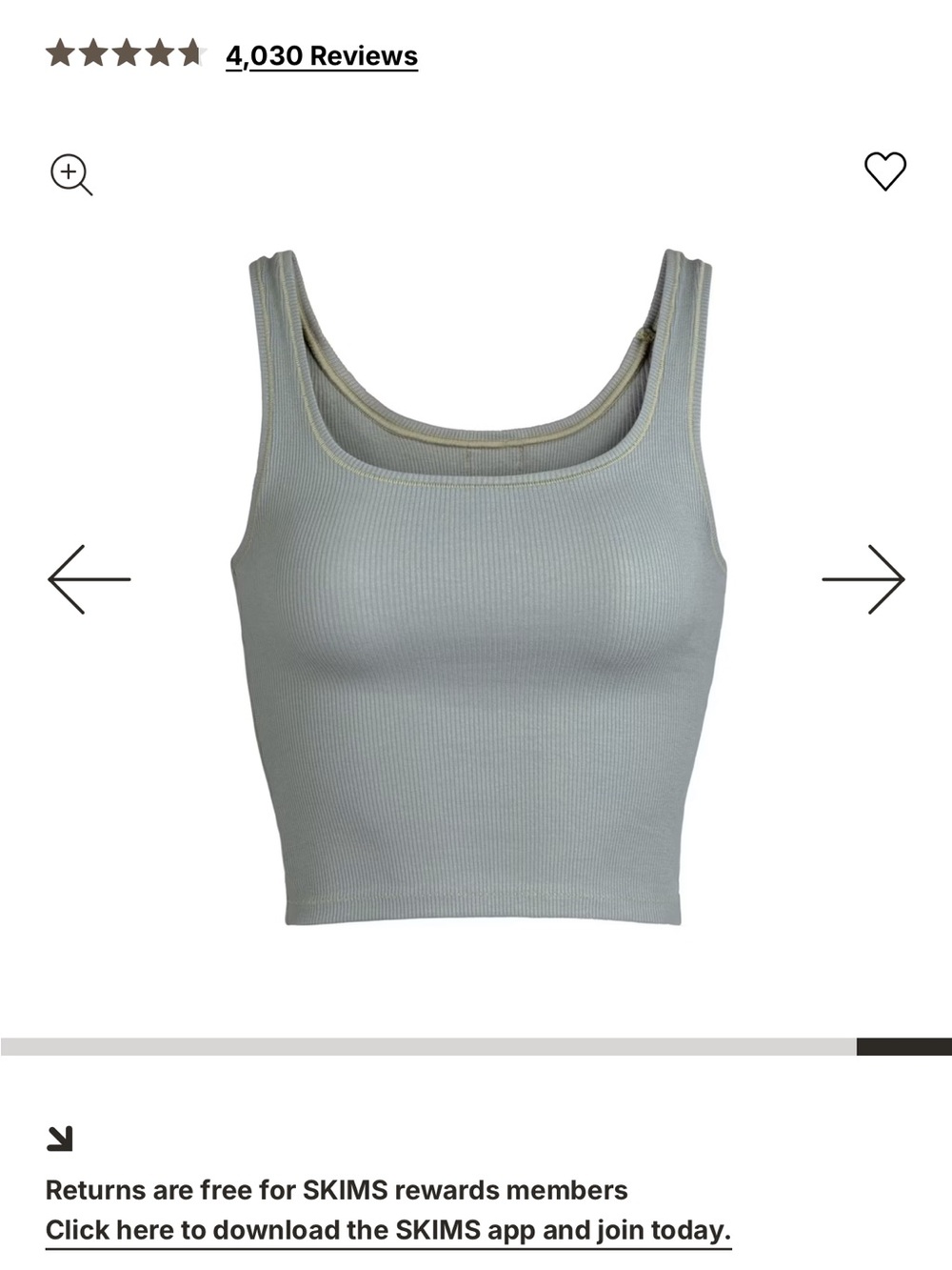 SKIMS cotton ribbed tank